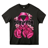 Asphalt Survivor Breast Cancer with boxing gloves Heavy Core Tee - NancyCooperArtShop