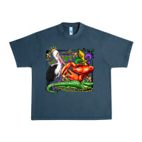 Midnight Navy mardi gras pelican crawfish crocodile Urban Heavy Tee - OliviaCreatesArt