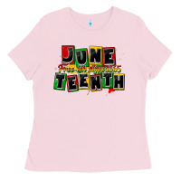 Bubblegum Pink juneteenth freeish since 1865 Ladies Tee - CowGirlArtShop