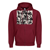 Burgundy black and white cowhide tumbler Zipper Hoodie - BarkalooDesign