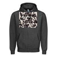 Charcoal Heather black and white cowhide tumbler Zipper Hoodie - BarkalooDesign
