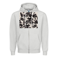Dove Grey black and white cowhide tumbler Zipper Hoodie - BarkalooDesign