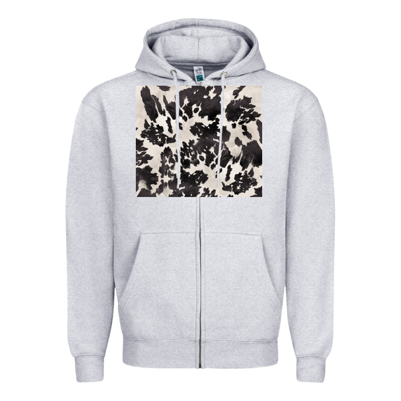 Black And White Cowhide Tumbler Zipper Hoodie by BarkalooDesign | Teevron