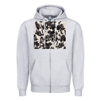 Heather Grey black and white cowhide tumbler Zipper Hoodie - BarkalooDesign