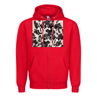 Red black and white cowhide tumbler Zipper Hoodie - BarkalooDesign