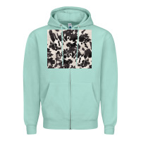 Seafoam black and white cowhide tumbler Zipper Hoodie - BarkalooDesign