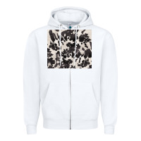 White black and white cowhide tumbler Zipper Hoodie - BarkalooDesign
