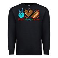Black peace love hotdogs Premium Sweatshirt - AdoDesignShop