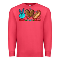 Cardinal peace love hotdogs Premium Sweatshirt - AdoDesignShop
