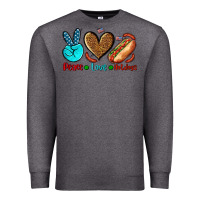 Charcoal Heather peace love hotdogs Premium Sweatshirt - AdoDesignShop