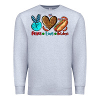 Heather Grey peace love hotdogs Premium Sweatshirt - AdoDesignShop