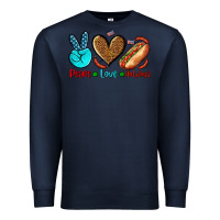 Navy peace love hotdogs Premium Sweatshirt - AdoDesignShop