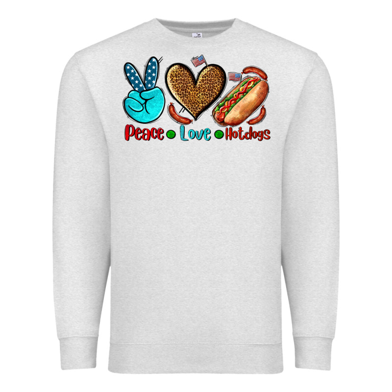 Peace Love Hotdogs Premium Sweatshirt by AdoDesignShop | Teevron