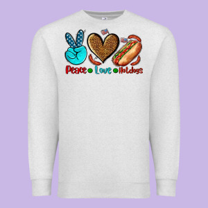 Peace Love Hotdogs Premium Sweatshirt Designed By Adodesignshop