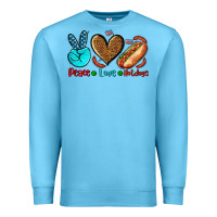 Ocean Blue peace love hotdogs Premium Sweatshirt - AdoDesignShop
