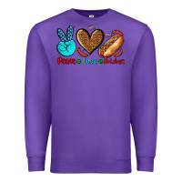 Purple peace love hotdogs Premium Sweatshirt - AdoDesignShop