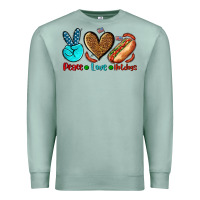 Seafoam peace love hotdogs Premium Sweatshirt - AdoDesignShop