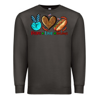 Smoke peace love hotdogs Premium Sweatshirt - AdoDesignShop