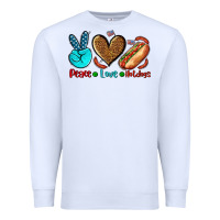 White peace love hotdogs Premium Sweatshirt - AdoDesignShop