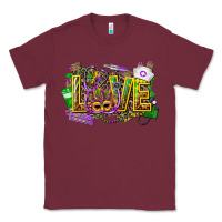 Burgundy mardi gras love nurse Classic Tee - CowGirlArtShop