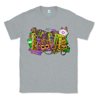 Heather Grey mardi gras love nurse Classic Tee - CowGirlArtShop