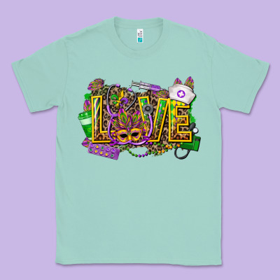 Mardi Gras Love Nurse Classic Tee Designed By Cowgirlartshop
