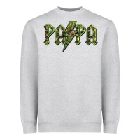 Heather Grey papa  lightning camouflage Heavyweight Sweatshirt - BarkalooDesign