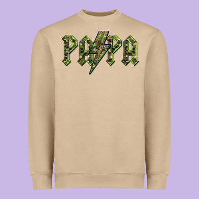 Papa  Lightning Camouflage Heavyweight Sweatshirt Designed By Barkaloodesign