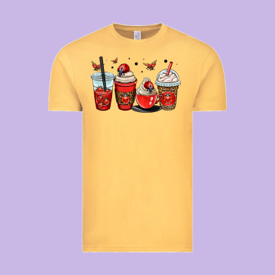 Ladybug Coffee Cups Vintage Tee Designed By Oliviacreatesart
