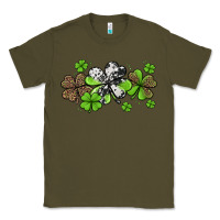 Army Green western cowhide leopard glitter shamrocks Classic Tee - Jasminsmagicworld
