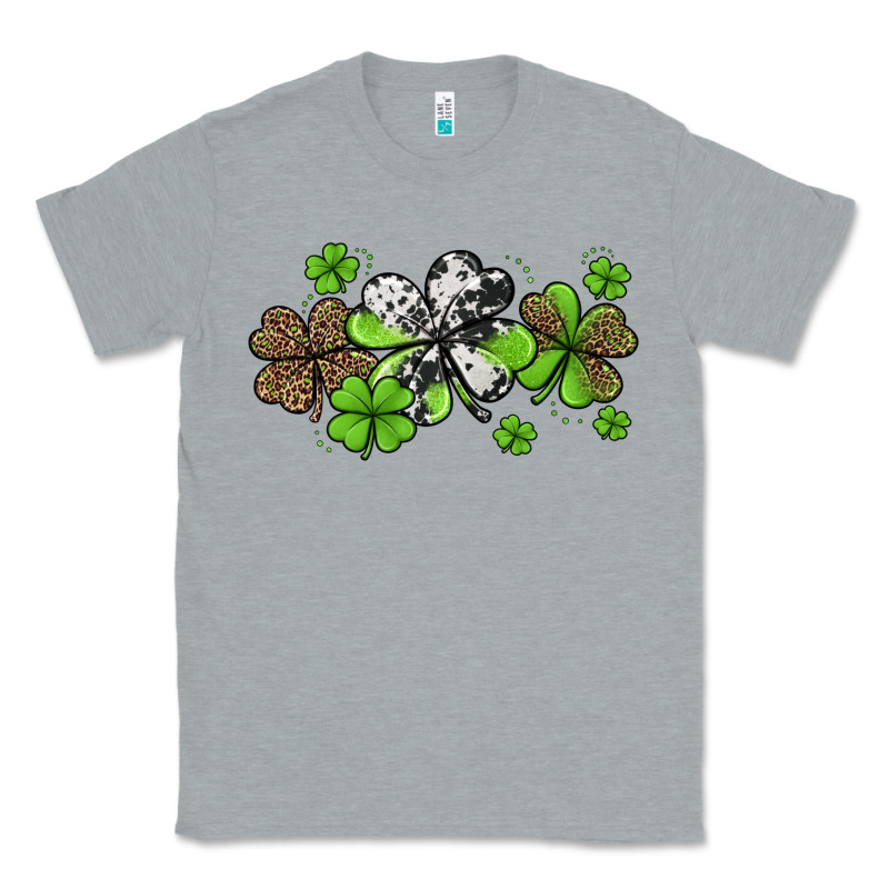 Western Cowhide Leopard Glitter Shamrocks Classic Tee by Jasminsmagicworld | Teevron