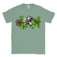 Sage western cowhide leopard glitter shamrocks Classic Tee - Jasminsmagicworld