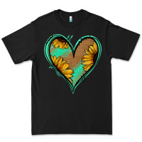 Black Sunflower Heart Premium Tee - Jasminsmagicworld