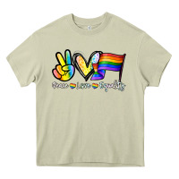 Mossy Peace love equality Heavy Core Tee - NancyCooperArtShop