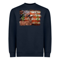 Deer Hunting Target American Flag  Background Heavyweight Sweatshirt | Teevron