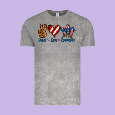 Peace Love Fireworks Vintage Tee Designed By Jasminsmagicworld