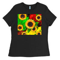 Black juneteenth sunflowers Ladies Tee - CowGirlArtShop