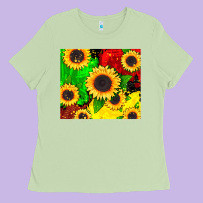 Juneteenth Sunflowers Ladies Tee Designed By Cowgirlartshop