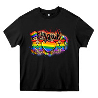 Black Proud Mom leopard Heavy Core Tee - NancyCooperArtShop