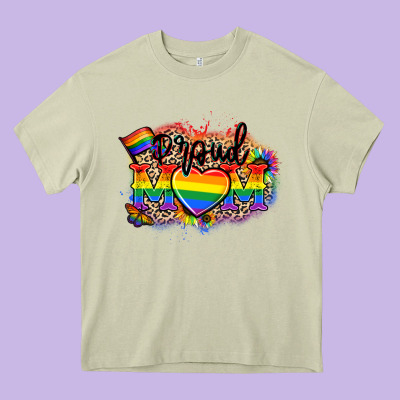 Proud Mom Leopard Heavy Core Tee Designed By Nancycooperartshop