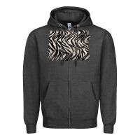 Charcoal Heather zebra pattern background Zipper Hoodie - BarkalooDesign