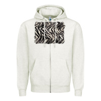 Oatmeal Heather zebra pattern background Zipper Hoodie - BarkalooDesign