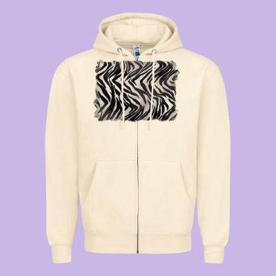 Zebra Pattern Background Zipper Hoodie Designed By Barkaloodesign