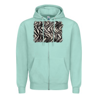 Seafoam zebra pattern background Zipper Hoodie - BarkalooDesign