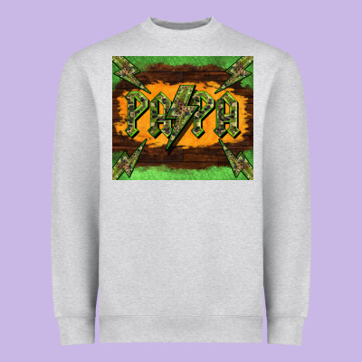 Papa  Lightning Camouflage Heavyweight Sweatshirt Designed By Barkaloodesign