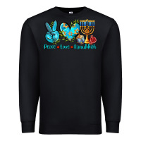 Black peace love hanukkah Premium Sweatshirt - AdoDesignShop