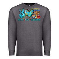 Charcoal Heather peace love hanukkah Premium Sweatshirt - AdoDesignShop