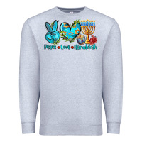 Heather Grey peace love hanukkah Premium Sweatshirt - AdoDesignShop