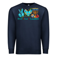 Navy peace love hanukkah Premium Sweatshirt - AdoDesignShop