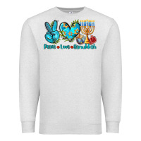 Oatmeal Heather peace love hanukkah Premium Sweatshirt - AdoDesignShop